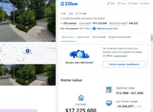 PHOTO Zillow Listing Of Kevin Durant's New House He Bought From Tom Brady In Brookline MA That Is Worth $17.2 Million