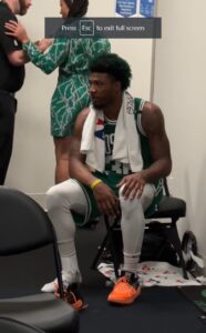 PHOTO Allison Feaster Rubbing Coworkers Shoulder In A Sexual Way Inside Celtics Locker Room