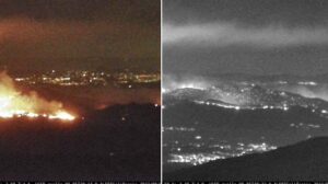 PHOTO Before And After Showing How Air Drops On Hemet California Fire Has Put Out Some Of The Flames In The Canyon