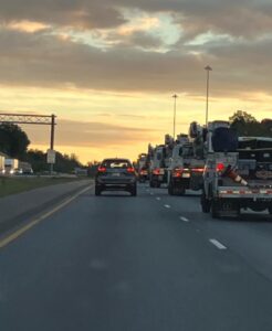 PHOTO Convoy Of 10 Utility Trucks With New Jersey Plates Driving South On I-95 Tonight To Help With Recovery Effort In Florida