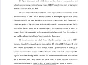 PHOTO Copy Of Lawsuit Says Ryan Cohen Colluded With Gustavo Arnal Turned On Him At Key Moment Showing Gamestop Pumpers Were Accomplices To Ryan Cohen