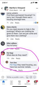 PHOTO Friends On Facebook Groups Turning On Each Other For Not Letting Migrants Stay At Their Summer Homes In Martha's Vineyards