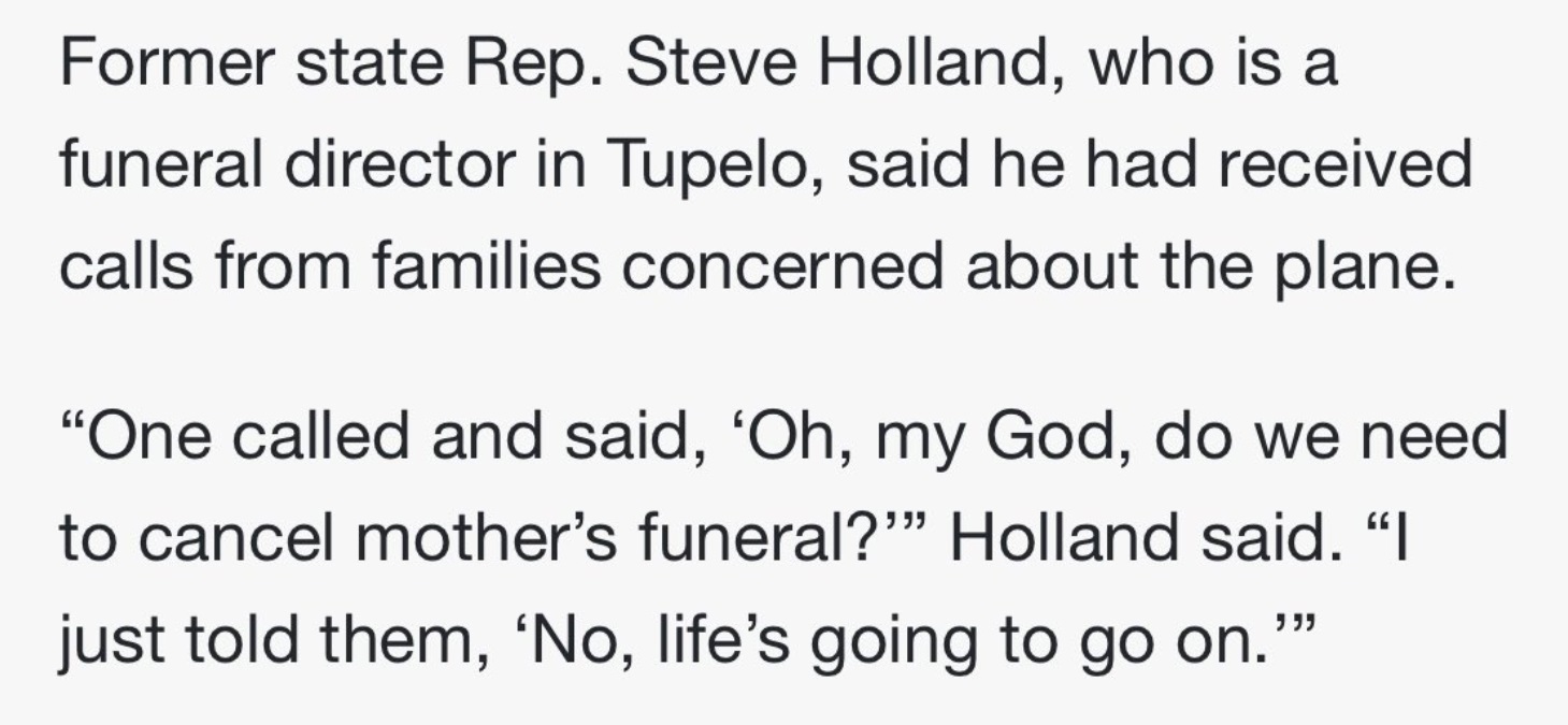 PHOTO Funeral Home Director In Tupelo Mississippi Says Families Called