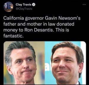 PHOTO Gavin Newsom's In-Laws Hate Him So Much They Donated Money To Ron DeSantis