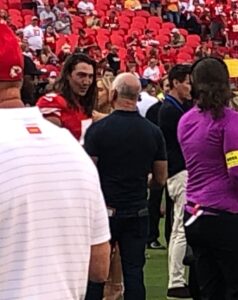 PHOTO Jeff Bezos Giving Tommy Townsend Money Advice On The Sideline