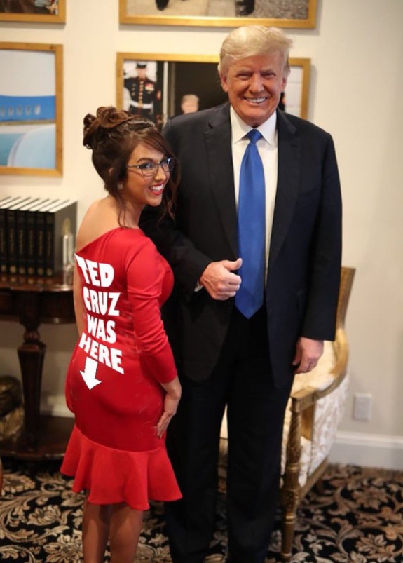 PHOTO Lauren Boebert Wearing A Ted Cruz Was Here Dress
