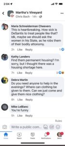 PHOTO Martha's Vineyards Residents On Facebook Group Want To Give Them Nice Clothing But Won't Let Them Stay In Their Houses