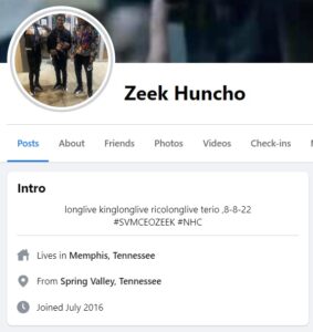 PHOTO Memphis Gunman Zeek Huncho Is From Spring Valley Tennessee