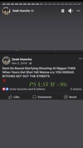 PHOTO Memphis Gunman Zeek Huncho Says People Shouldn't Be Going Around Glorifying Shooting Then Cry When They Get Shot At