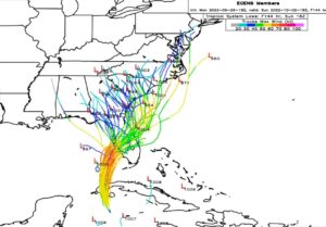 PHOTO Model Shows Hurricane Ian Tracking NE Shifting The Eye Near Tampa Which Would Mean Stronger Landfall Intensity As It Would Weaken Less Before Landfall