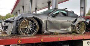 PHOTO Myles Garrett Is Lucky To Be Alive With Minor Cuts After Flipping Porsche GT3 Multiple Times And Totaling Car