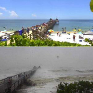 PHOTO Naples Florida Pier Before And After Hurricane Ian Hit