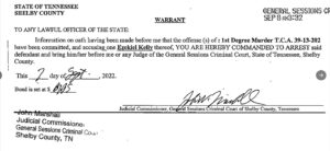 PHOTO Of Affidavit From Shelby County TN Where Witnesses On Scene Identified Ezekiel Kelly And Said What Happened