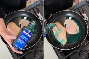 PHOTO People Everywhere Dumping NyQuil Cold And Flu Liquid Medicine On Chicken