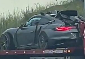 PHOTO Porsche Myles Garrett Crashed Could Start Up And Engine Was Fine But Peddle Wouldn't Go And Blood Was On Windshield