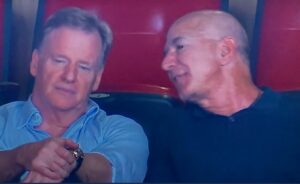 PHOTO Roger Goodell Not Buying What Jeff Bezos Was Selling Him From The Press Box