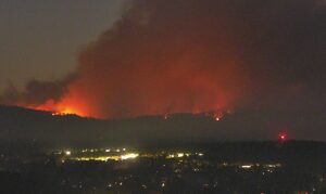 PHOTO Sun Setting On Top Of Radford Fire In Big Bear California