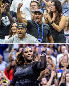 PHOTO Tiger Woods Fist Pumping In The Stands Like He's Serena Williams While Watching Her Play