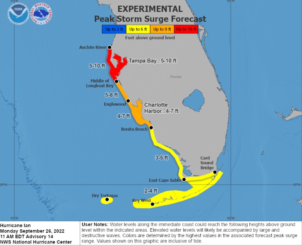 PHOTO Water Will Pile Up 10+ Feet In Tampa Florida On Wednesday When ...