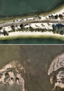 PHOTO Aerial View Of Sanibel Island Causeway Before And Afterr Hurricane Ian Just Wow