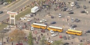 PHOTO Aerial View Shows Chaos At St Louis School After Shooting