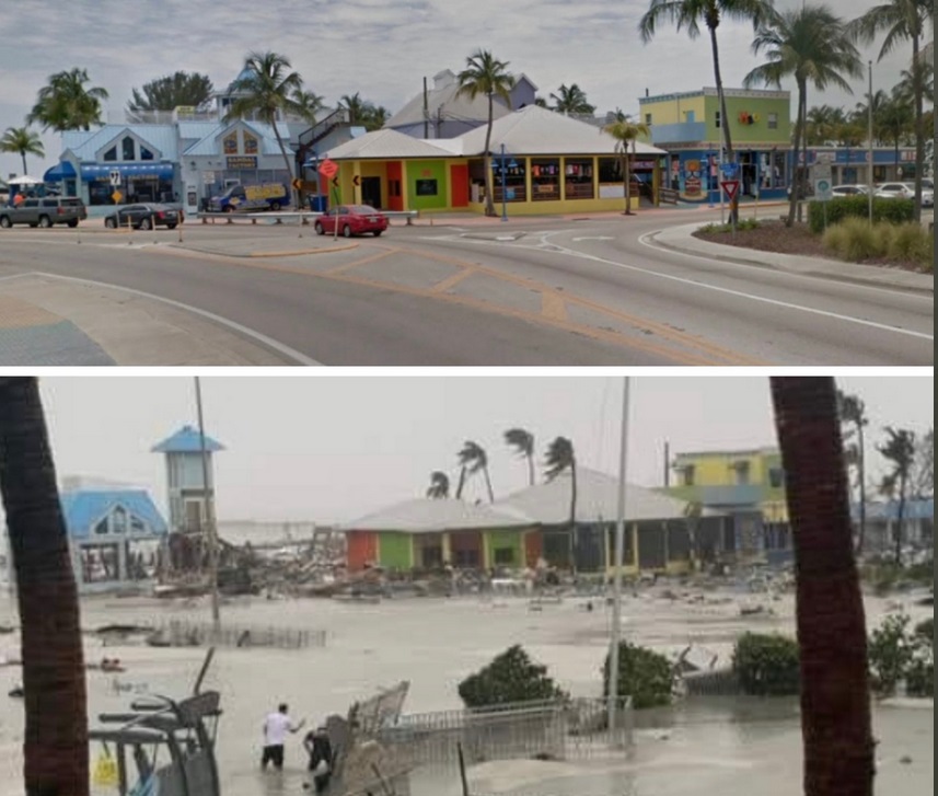 PHOTO Before And After Damage To Time Square In Fort Myers Beach From ...