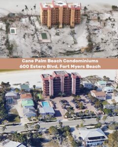 PHOTO Cane Palm Beach Condos Is Still Standing In Fort Myers Beach But Everything Surround It Is Gone