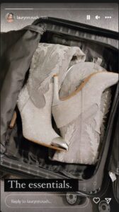 PHOTO Cooper Rush's Wife Packed $200 Pure White Texas Cowboy Boots To Wear To Sunday Night Football In Philly