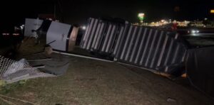 PHOTO Flipped Semi-Truck In Jarrell Texas As Tornado Debris Is Everywhere