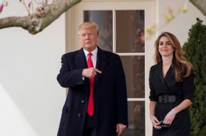 PHOTO Hope Hicks Smirking When Donald Trump Points At Her