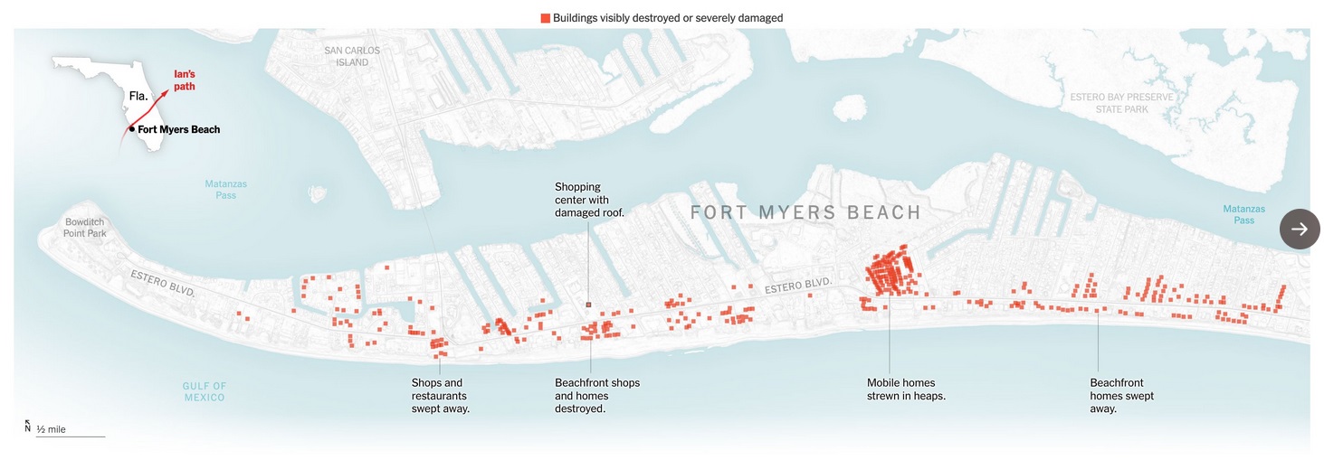 PHOTO Map Based On Aerial And On The Ground Visuals Showing The Extent   PHOTO Map Based On Aerial And On The Ground Visuals Showing The Extent Of Destruction In Fort Myers Beach 