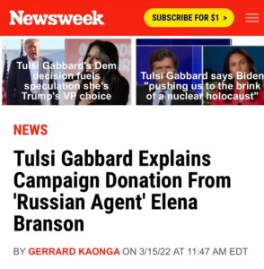 PHOTO Of Campaign Donation Tulsi Gabbard Got From Russian Agent