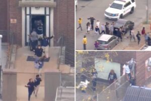 PHOTO Of Everyone Running Out Of School Front Doors As Orlando Harris Opened Fire Inside
