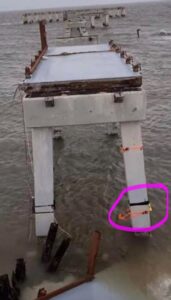 PHOTO Of Fort Myers Concrete Pier Floating Freely In Water Without Being Anchored After Hurrican Ian Hit It