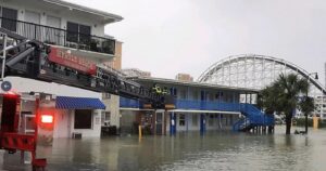 PHOTO Of Houses Floating Down The Street In Myrtle Beach South Carolina After Hurricane Hit It