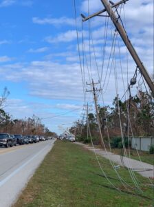PHOTO Of Power Being Worked On In Pine Island Florida To Be Restored For Customers