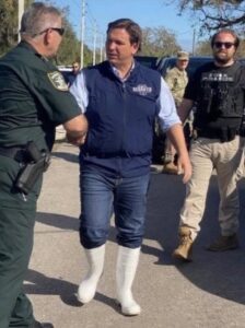 PHOTO Ron DeSantis' Post Hurricane Boots Are So White They Juse Made A Donation To Mitch McConnell