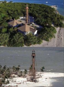 PHOTO The Amount Of Grass And Trees Just Wiped Into The Ocean Around Sanibel Lighthouse By Hurricane Ian Is Mind Boggling