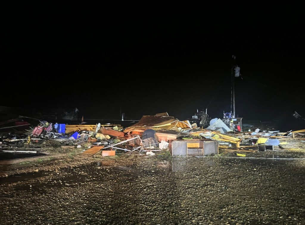 PHOTO Close Up Of Tornado Damage In New Boston Texas