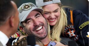 PHOTO Kate Upton Rubbing Her Cheeks Up Against Justin Verlander's Face After He Wins World Series