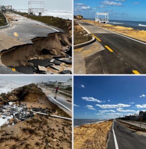 PHOTO Of Road A1A In Florida Before It Got Repaired After Hurricane Nicole Took Big Chunks Out Of It