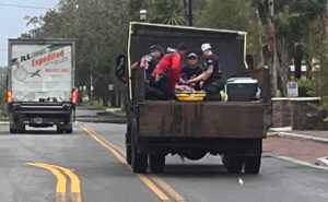 PHOTO Person Who Got Shocked By Downed Power Line In St Augustine FL Was Taken To Hospital In The Bed Of A Truck Instead Of Ambulance