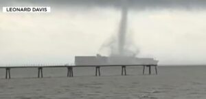 PHOTO Tornado Touching Down Right Next To Pier In The Water In Mobile Alabama