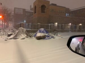 PHOTO Homeless People Were Still Sleeping In Tents Covered In 5 Inches Of Snow In Downtown Denver At 0 Degrees