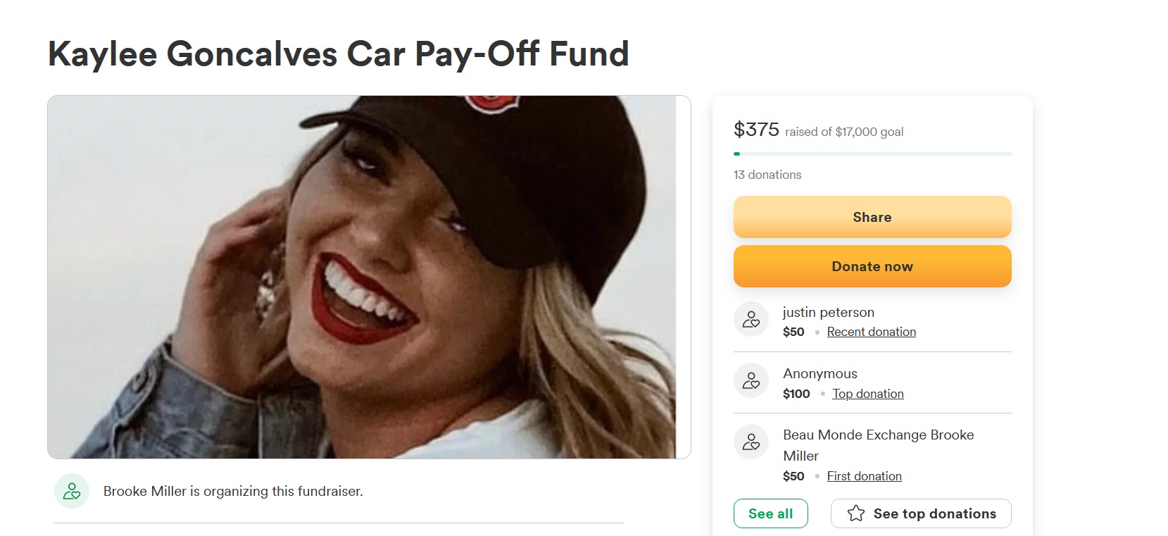 PHOTO Jack D's Aunt Started GoFundMe To Raise 17K To Pay Off Kaylee(02)
