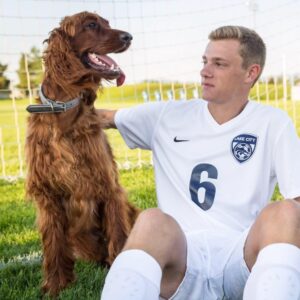 PHOTO Jake Schriger Dressed Up In High School Soccer Uniform With His 30 Pound Dog