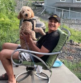 PHOTO Kaylee Goncalves Ex-Boyfriend With Her Dog Murphy In The Backyard