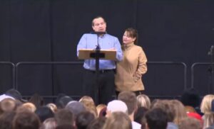 PHOTO Kaylee Goncalves's Father Speaking At University Of Idaho Vigil