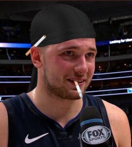 PHOTO Luka Doncic Smoking A Cigarette After The Game