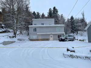 PHOTO Parking Lot At Kaylee Goncalves Houses Where She And Her Friends Were Murdered Is Now Empty And Guarded With One Police Car